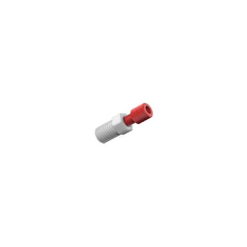 CP Lab Safety Compression Fitting for 2.0mm OD tubing, Type C 1/8" NPT, red PP 