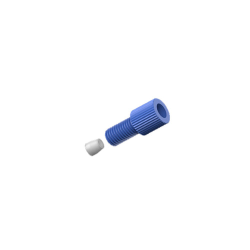 CP Lab Safety Compression Fitting for 1/8" OD tubing, Type A 1/4-28, blue PP, pack of 10 