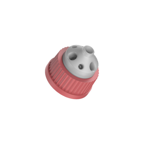 CP Lab Safety Port Cap Manifold, GL45, 7-Port, size M (4 x 1/8" NPT, 3 x 1/4-28), Polypropylene 