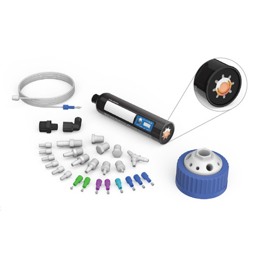 CP Lab Safety HPLC Waste Kit - Plus, GL80, 10-port, size XL (1 x 1/2" NPT, 3 x 1/4" NPT, 6 x 1/4-28) 