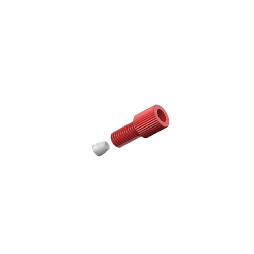 CP Lab Safety Compression Fitting for 2.0mm OD tubing, Type A 1/4-28, red PP, pack of 10 