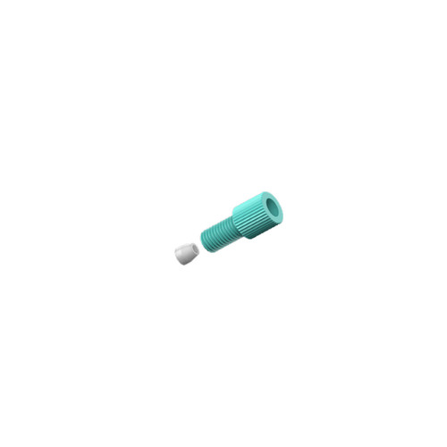 CP Lab Safety Compression Fitting for 2.5mm OD tubing, Type A 1/4-28, aqua PP, pack of 10 