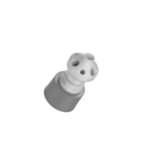CP Lab Safety Port Cap Manifold, GL38, 7-Port, size M (4 x 1/8" NPT, 3 x 1/4-28), Polypropylene 