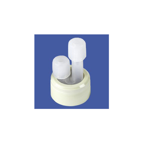 33mm Impinger PFA Closure for Savillex Containers, (2) 1/8" OD Tube Ports, PFA Insert, Ultem® Clamp
