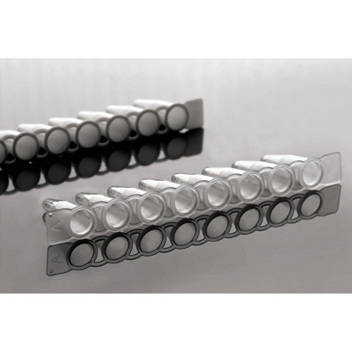 0.2mL PCR 8-strip Tubes, White, Sterile, 125 per pack, 1250 per case