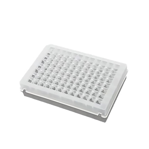 0.5mL 96-Well Deep Well Plate, V Conical Bottom, Square well, sterile, 5 per pack, 50 per case