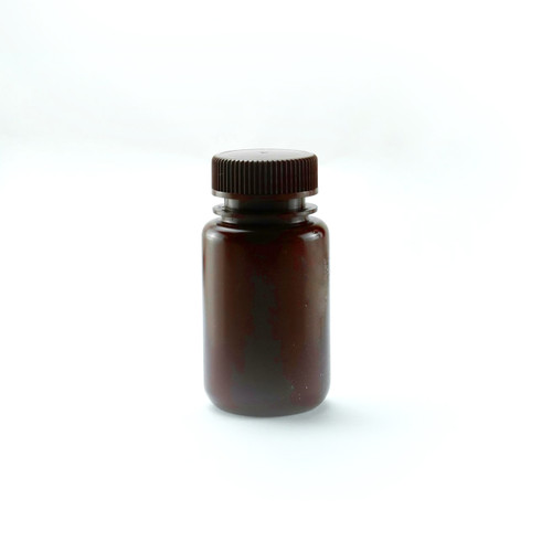 125ml Amber Color Round HDPE Storage Bottle, Wide Mouth, Sterile, 10 per pack, 100 per case