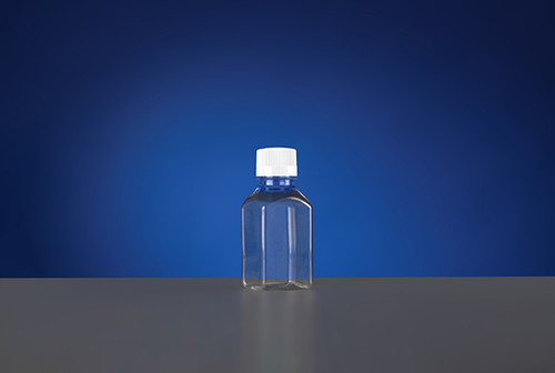 250mL PET Square Media Bottles, Sterile, double bagged small packaging, 6 per pack, 48 per case
