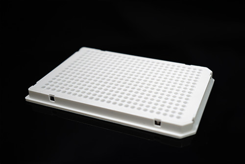 40uL 384 Well PCR Plates, Semi Skirt, Compatible with Roche Machine, White, A24 Notch, Nonsterile, 10 per pack, 50 per case