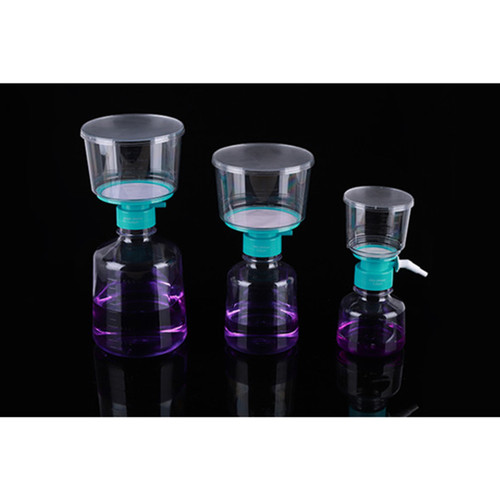 500mL Disposable Vacuum Filtration System, 0.22um, PES, Sterile, GL45, case/12