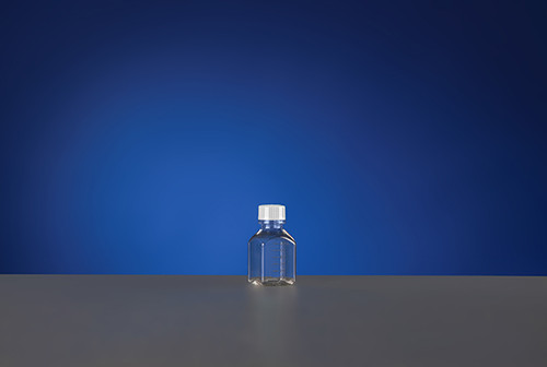 60mL PETG Square Media Bottles, Sterile, double bagged small packaging, 6 per pack, case/4