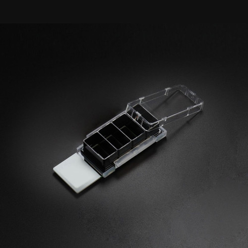 Nest Cell Culture Chamber Slides, 4 well w/glass slide, Black, 2.13 cm2, 0.5-1.3ml, 6 per pack, case/12
