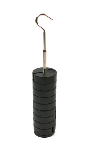 Eisco Labs Classroom Hanging Weights, Slotted Mass, Zinc Casted, 1 Hanger + (9)  50g Discs, Total 500 grams 