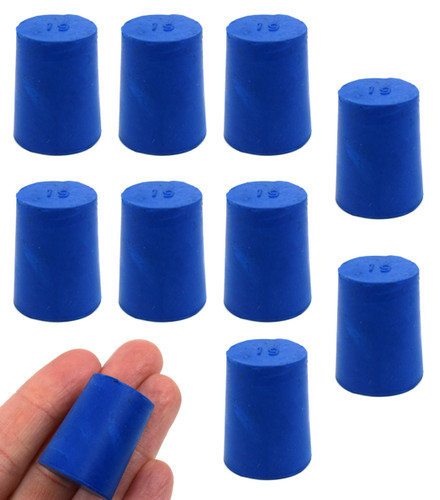 Eisco Labs Neoprene Stoppers, Solid, Blue, Size 19mm Bottom, 22mm Top, 28mm Lab, pack/10 