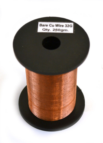 Eisco Labs Copper Wire, Bare, 1500 ft Reel, 32 SWG (33/34 AWG), 0.0108" (0.27 mm) Diameter 