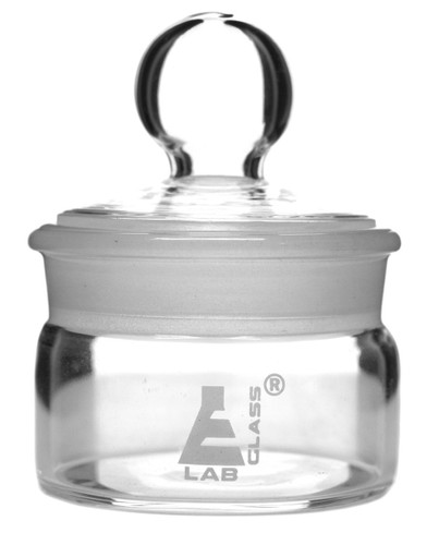 Eisco Labs Weighing Bottle, Low Form, 20mL, 50 x 25mm, Borosilicate Glass with Ground Stopper 