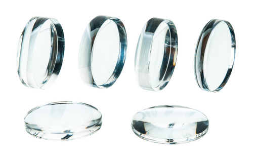 Eisco Labs 6pc Acrylic Lens Set, 1.5" (38mm) D, Double Convex, Double Concave, Plano Convex, Converging Concave-Convex, Diverging Concave-Convex, Plano-Concave 