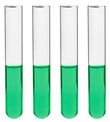 Eisco Labs Test Tubes, 12ml, Borosilicate 3.3 Glass, 1.2mm Thick Walls, Rimless, 4" Tall, 0.6" D, Fire Polished Ends, pack/48 