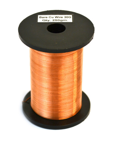 Eisco Labs Copper Wire, Bare, 1150 ft Reel, 30 SWG (32/33 AWG), 0.0124" (0.32 mm) Diameter 
