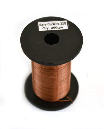 Eisco Labs Copper Wire, Bare, 225 ft Reel, 22 SWG (21 AWG), 0.028" (0.71 mm) Diameter 