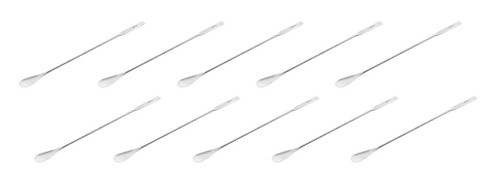 Eisco Labs Spatula Spoons, 9", Stainless Steel, Polished, One 0.3" Flat End, One 0.5" Scoop End, pack/10 