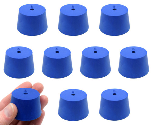 Eisco Labs Neoprene Stoppers, 1 Hole, ASTM, Size #8, 33mm Bottom, 41mm Top, 25mm L, pack/10 