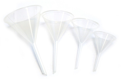 Eisco Labs Plastic Funnel Set, 2 1/4", 2 3/4", 3 1/4", 3 15/16",/pack/4 