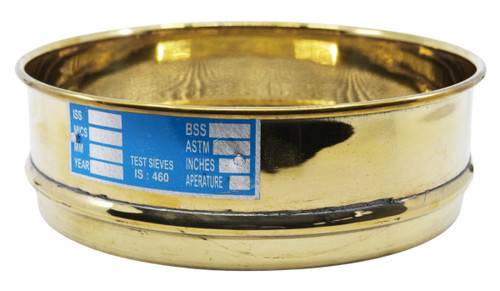 Eisco Labs Test Sieve, 8 Inch, Full Height, ASTM No. 10 (2.0mm), Brass Frame with SS Wire Mesh 