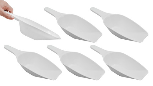 Eisco Labs Scoops, 500ml (16.9oz), PP Plastic, Flat Bottom, Measuring & Weighing, Autoclavable, pack/6 