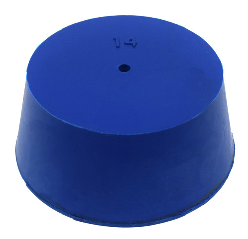 Eisco Labs Neoprene Stoppers, 1 Hole, ASTM, Size #14, 75mm Bottom, 90mm Top, 39mm L, pack/10 