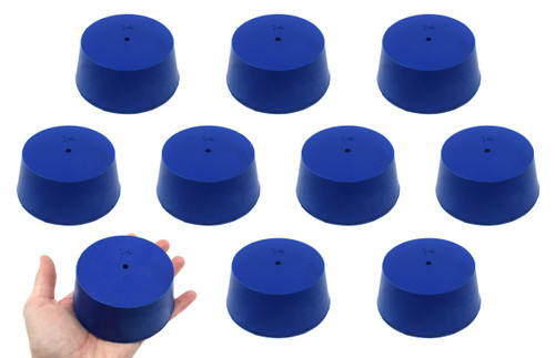 Eisco Labs Neoprene Stoppers, 1 Hole, ASTM, Size #14, 75mm Bottom, 90mm Top, 39mm L, pack/10 