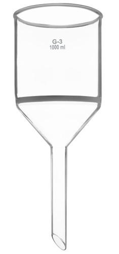 Eisco Labs Buchner Funnel, 1000ml, Sintered Disc, G-3 Porosity (120mm), Plain Stem, Borosilicate Glass  Eisco Labs Buchner Funnel, 1000ml, Sintered Disc, G-3 Porosity (120mm), Plain Stem, Borosilicate Glass
