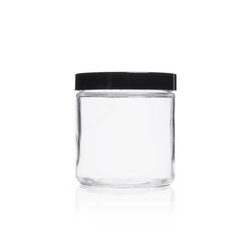 Kimble® Clear Straight-Sided Jars, 1 liter, Pulp / Vinyl Liner, case/12