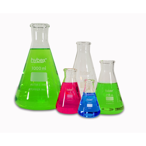 BenchMark B3110-500 hybex 500ml Erlenmeyer Flask, Case of 6, Laboratory Glassware