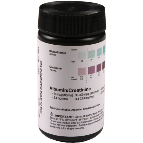 POC MicroAlbumin 2-1 Visual Strips Urinalysis (UA) Test, 25 Tests - Professional Use Only