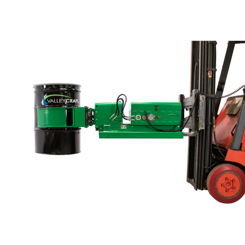 Steel Drum Clamp Tilt & Rotate Powered Forklift Attachment, Ultra Grip, Battery Powered Clamp/120° Forward Tilt/360° Rotation, 2000 lb. Capacity