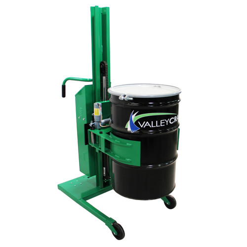Steel Drum Lift & Rotator, Semi-Powered, Powered Lift/Rotate, Manual Drive, Grip Connection, Straddle, 78" H, 800 lb. Capacity