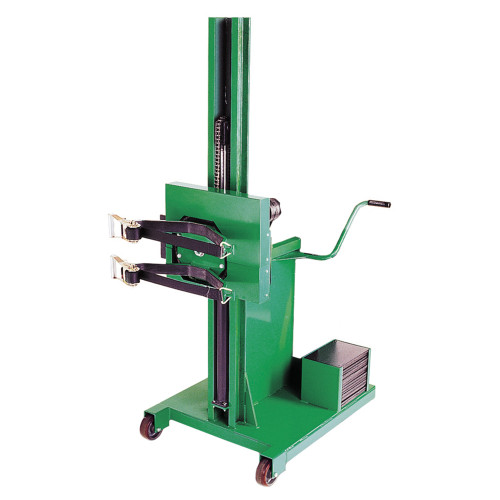 Steel Drum Lift & Rotator, Manual Lift/Rotate/Drive, Strap Connection, Counterweighted, 78" H, 800 lb. Capacity