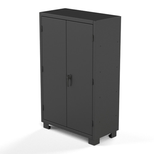 Steel 12 Gauge Cabinet, Heavy Duty, 60" W x 24" D x 78" H, Louvered Door, (128) Bins, (4) Shelves, 1900 lb. Capacity/Shelf