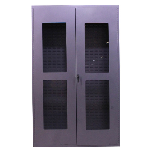 Steel Clear-View Cabinet, 48" W x 24" D x 78" H, Base, Fully Louvered, 14-Gauge Steel Clear-View Cabinet, 48" W x 24" D x 78" H, Base, Fully Louvered, 14-Gauge