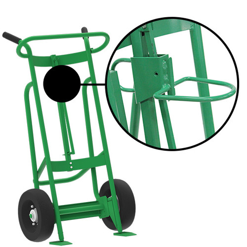 Steel 2-Wheel Drum Hand Truck, Steel, (2) Pneumatic Wheels, Hand Brake, 1000 lb. Capacity, Chime Hook for Plastic Drums