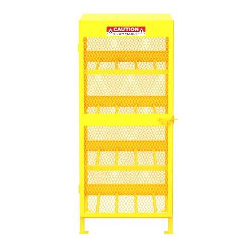 Steel Gas Cylinder Storage Cabinet, Horizontal, 8 Cylinders, 4 Racks, 32" W x 40" D x 71" H