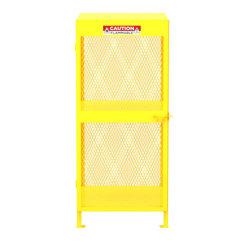 Steel Gas Cylinder Storage Cabinet, Shelf, 8 Cylinders, 2 Shelves, 32" W x 40" D x 71" H