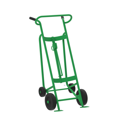 Steel 4-Wheel Drum Hand Truck, Steel, (2) Rubber Wheels, (2) Rear Poly, 1000 lb. Capacity, Standard Chime Hook for Drums