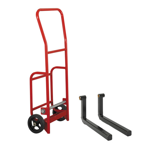 Steel Multi-Use Hand Truck, Transmission Forks (2" sq.), Steel, (2) Rubber Wheels, 800 lb. Capacity