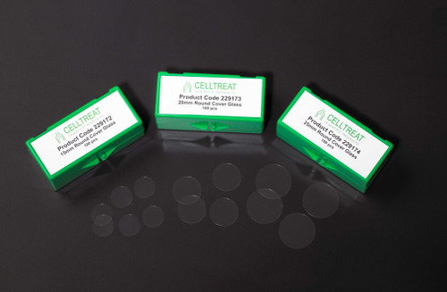 Cover Glass, 25mm Round, Fits 6-Well Plate, Sterile, case/100