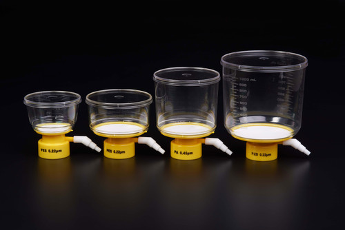 Bottle Top Filter, 1000 mL, PES Filter Material, 0.45um, 90mm, Sterile, Bagged, case/24