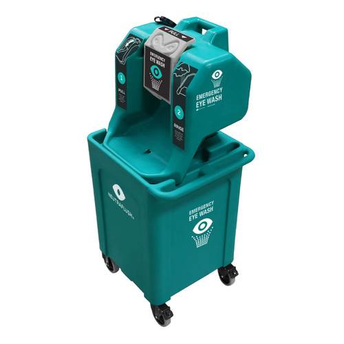 Portable Eyewash Station, Gravity Fed NeutraFlush, 16 Gallon with Drain Cart