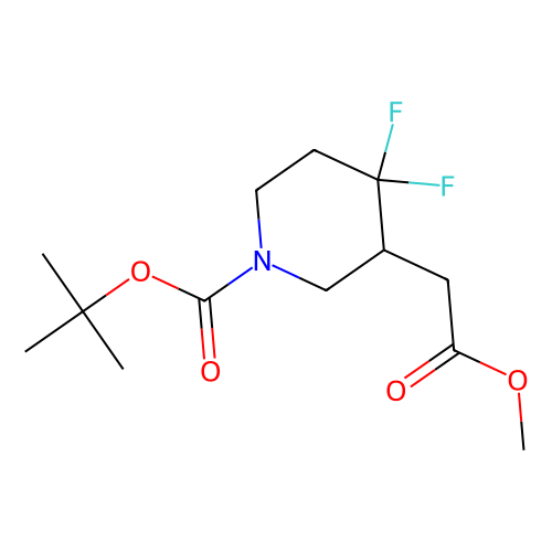 tert-butyl 4, 4-difluoro-3-(2-methoxy-2-oxoethyl)piperidine-1-carboxylate, min 97%, 100 mg