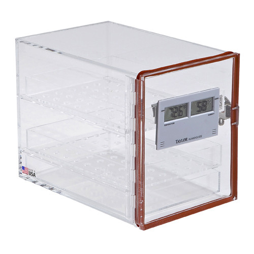 Small Desiccator Cabinet with Hygrometer, 10 x 7 x 8.5"